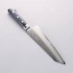 Seisuke Aotsuchi AUS10 Hammered Kiritsuke Santoku 195mm Navy blue Pakka wood Handle with Sheath - Japannywholesale