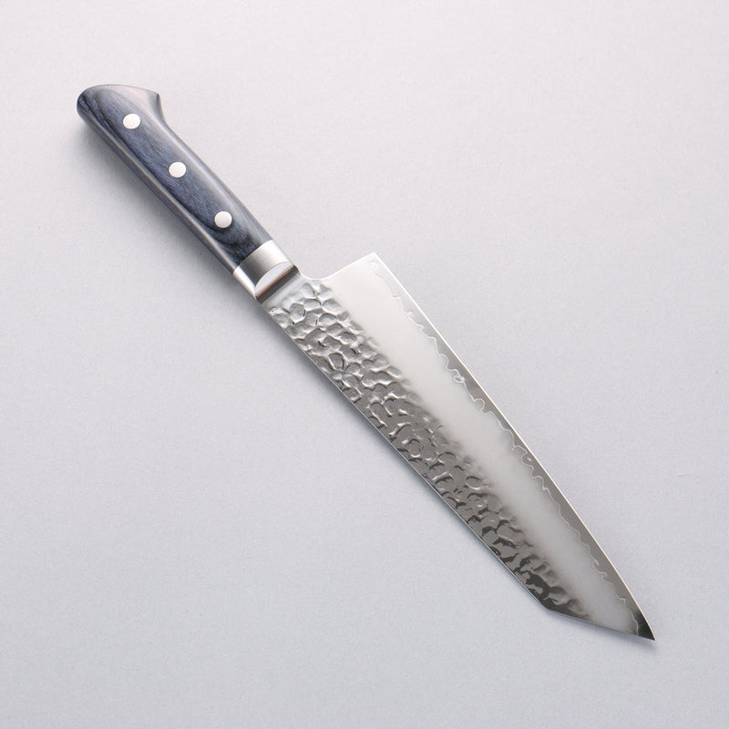 Seisuke Aotsuchi AUS10 Hammered Kiritsuke Santoku 195mm Navy blue Pakka wood Handle with Sheath - Japannywholesale