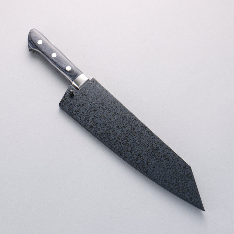 Seisuke Aotsuchi AUS10 Hammered Kiritsuke Santoku 195mm Navy blue Pakka wood Handle with Sheath - Japannywholesale