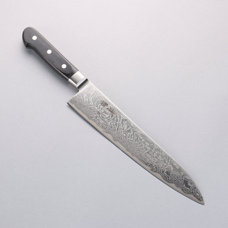 Seisuke Nami AUS10 Mirrored Finish Damascus Gyuto 240mm Black Pakka wood Handle - Japannywholesale
