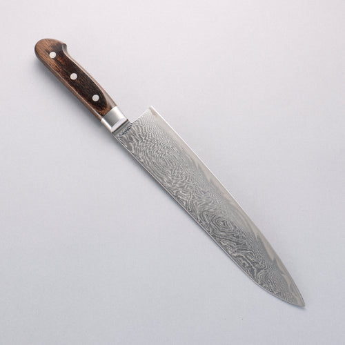 Seisuke Nami AUS10 Mirrored Finish Damascus Gyuto 240mm Brown Pakka wood Handle - Japannywholesale
