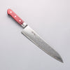 Seisuke Kagami2 AUS10 Mirrored Finish Damascus Gyuto 240mm Red Pakka wood Handle - Japannywholesale