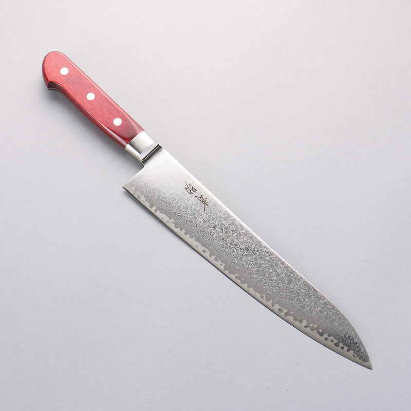 Seisuke Kagami2 AUS10 Mirrored Finish Damascus Gyuto 240mm Red Pakka wood Handle - Japannywholesale