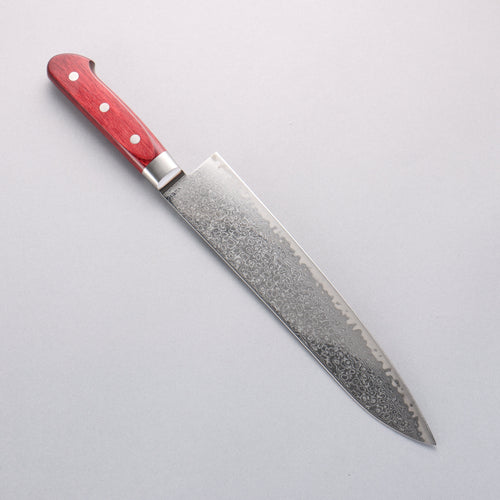 Seisuke Kagami2 AUS10 Mirrored Finish Damascus Gyuto 240mm Red Pakka wood Handle - Japannywholesale