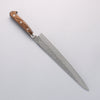 Seisuke Silver Steel No.3 Nashiji Sujihiki 240mm Brown Pakka wood Handle - Japannywholesale