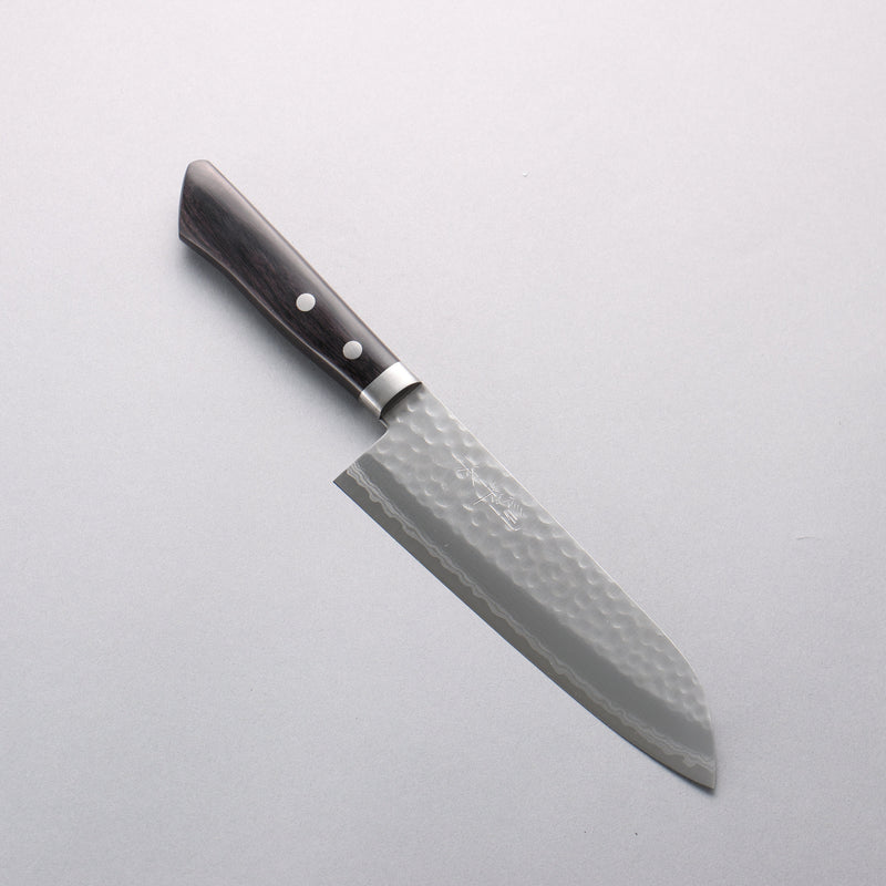 Kunihira Kokuryu VG10 Hammered Damascus Santoku 170mm Black Pakka wood Handle - Japannywholesale