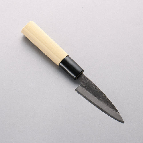 Sakai Takayuki Blue Steel No.2 Black Finished Vertical Stripes Ajikiri 75mm Magnolia (Ferrule: Black Plastic) Handle - Japannywholesale