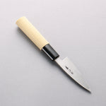Sakai Takayuki Blue Steel No.2 Black Finished Vertical Stripes Ajikiri 75mm Magnolia (Ferrule: Black Plastic) Handle - Japannywholesale