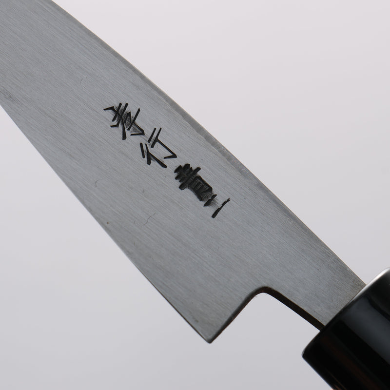 Sakai Takayuki Blue Steel No.2 Black Finished Vertical Stripes Ajikiri 75mm Magnolia (Ferrule: Black Plastic) Handle - Japannywholesale