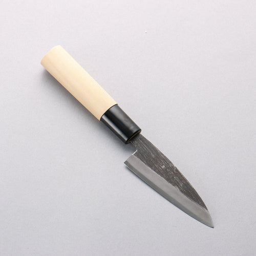 Sakai Takayuki Blue Steel No.2 Black Finished Vertical Stripes Ajikiri 90mm Magnolia (Ferrule: Black Plastic) Handle - Japannywholesale