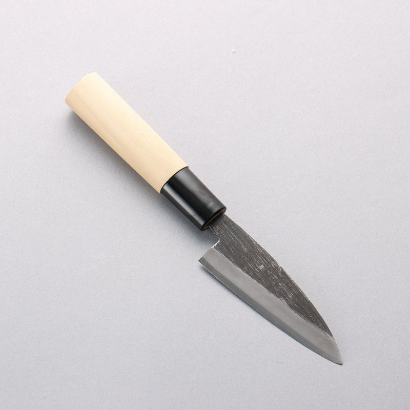 Sakai Takayuki Blue Steel No.2 Black Finished Vertical Stripes Ajikiri 90mm Magnolia (Ferrule: Black Plastic) Handle - Japannywholesale