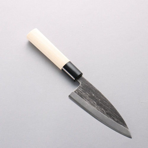Sakai Takayuki Blue Steel No.2 Black Finished Vertical Stripes Ajikiri 120mm Magnolia (Ferrule: Black Plastic) Handle - Japannywholesale