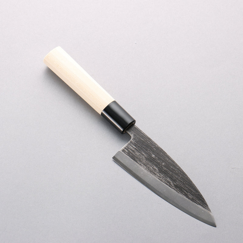 Sakai Takayuki Blue Steel No.2 Black Finished Vertical Stripes Ajikiri 120mm Magnolia (Ferrule: Black Plastic) Handle - Japannywholesale