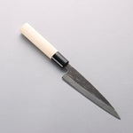 Sakai Takayuki Blue Steel No.2 Black Finished Vertical Stripes Multi Purpose 135mm Magnolia (Ferrule: Black Plastic) Handle - Japannywholesale