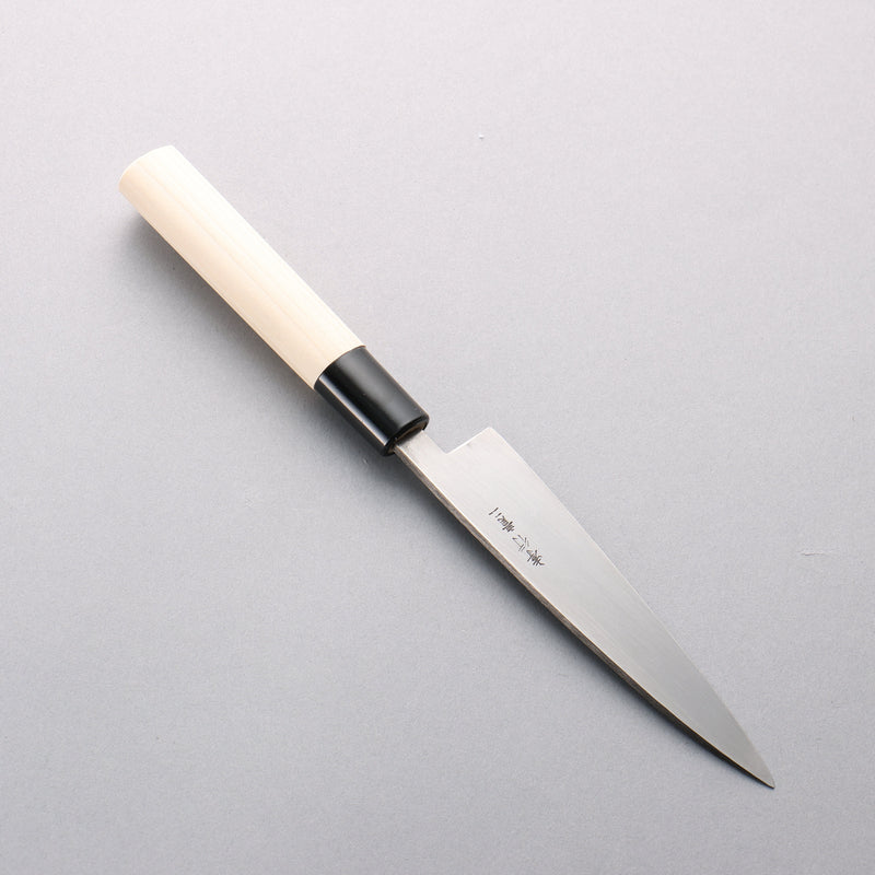 Sakai Takayuki Blue Steel No.2 Black Finished Vertical Stripes Multi Purpose 135mm Magnolia (Ferrule: Black Plastic) Handle - Japannywholesale