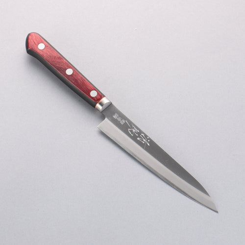 Seisuke Blue Super Migaki Finished Petty-Utility 145mm Red and Black Pakka wood Handle - Japannywholesale
