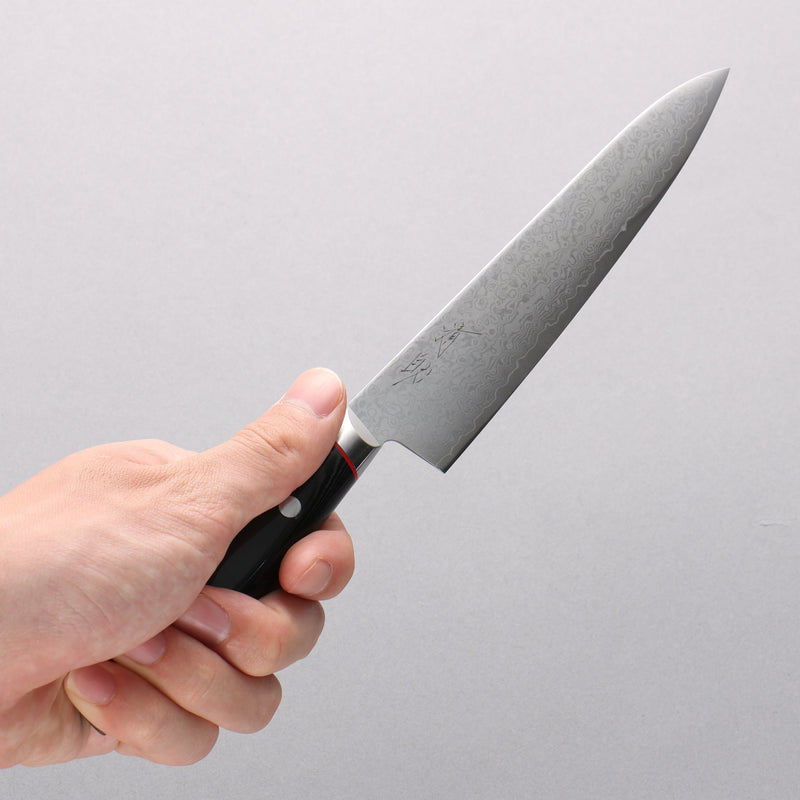 Seisuke Saiun VG10 Damascus Petty-Utility 150mm Black Micarta Handle - Japannywholesale