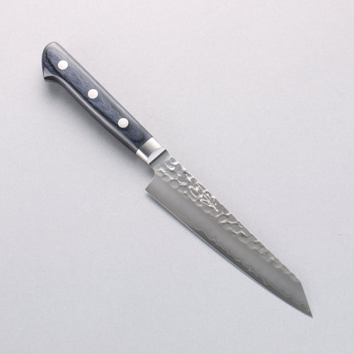 Seisuke Aotsuchi AUS10 Hammered Kiritsuke Petty-Utility 145mm Navy blue Pakka wood Handle with Sheath - Japannywholesale
