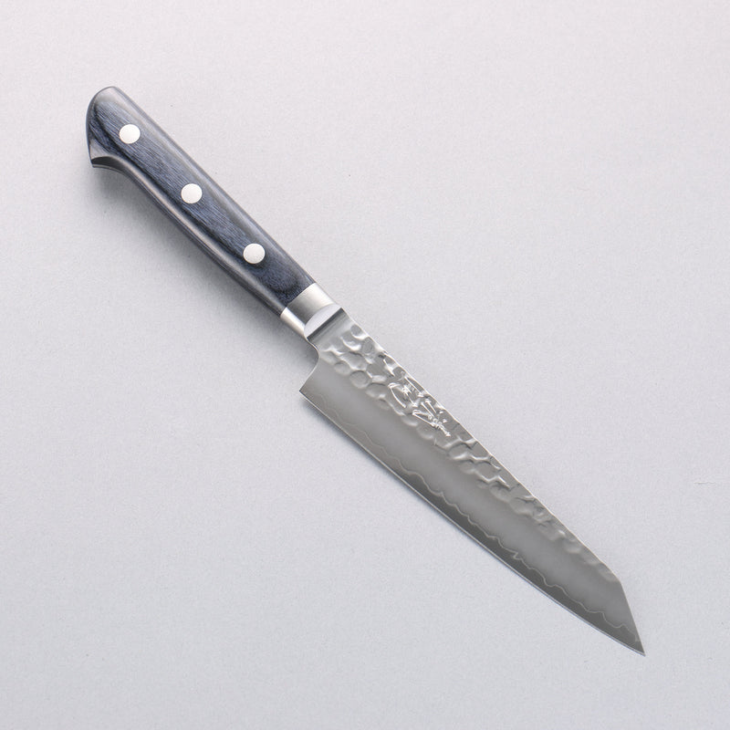Seisuke Aotsuchi AUS10 Hammered Kiritsuke Petty-Utility 145mm Navy blue Pakka wood Handle with Sheath - Japannywholesale