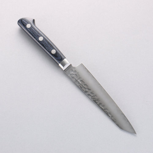 Seisuke Aotsuchi AUS10 Hammered Kiritsuke Petty-Utility 145mm Navy blue Pakka wood Handle with Sheath - Japannywholesale