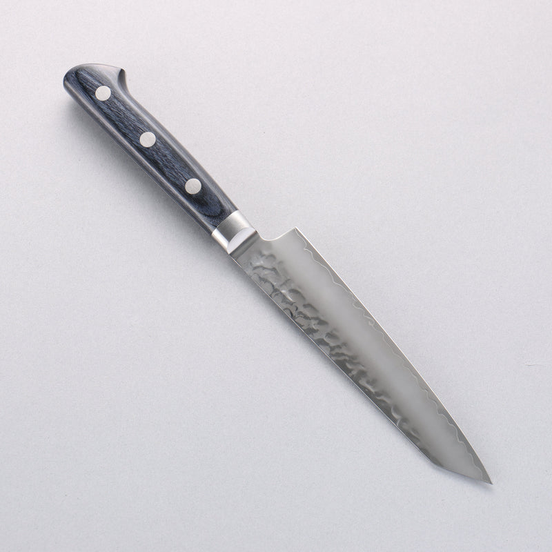 Seisuke Aotsuchi AUS10 Hammered Kiritsuke Petty-Utility 145mm Navy blue Pakka wood Handle with Sheath - Japannywholesale