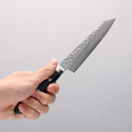 Seisuke Aotsuchi AUS10 Hammered Kiritsuke Petty-Utility 145mm Navy blue Pakka wood Handle with Sheath - Japannywholesale