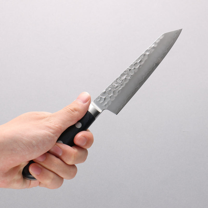 Seisuke Aotsuchi AUS10 Hammered Kiritsuke Petty-Utility 145mm Navy blue Pakka wood Handle with Sheath - Japannywholesale