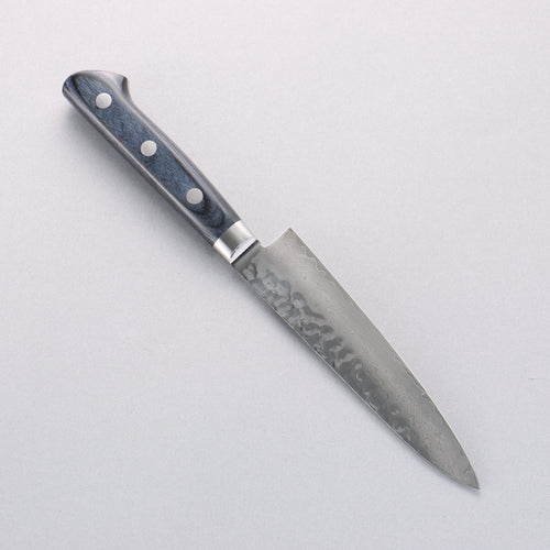 Seisuke Seiun VG10 33 Layer Damascus Petty-Utility 135mm Navy blue Pakka wood Handle with Sheath - Japannywholesale