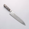 Seisuke Kagami2 AUS10 Mirrored Finish Damascus Gyuto 210mm Brown Pakka wood Handle - Japannywholesale