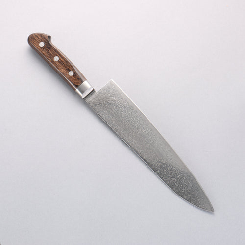 Seisuke Kagami2 AUS10 Mirrored Finish Damascus Gyuto 210mm Brown Pakka wood Handle - Japannywholesale
