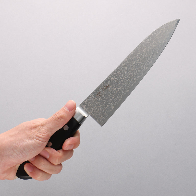 Seisuke AUS10 45 Layer Damascus Gyuto 180mm Black Pakka wood Handle - Japannywholesale