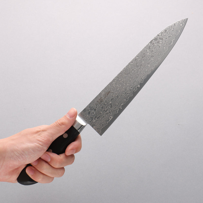 Seisuke AUS10 45 Layer Damascus Gyuto 210mm Black Pakka wood Handle - Japannywholesale