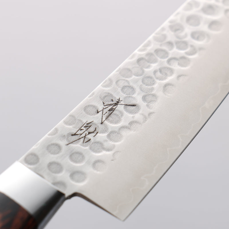Seisuke Swedish Steel-stn Hammered Petty-Utility 135mm Mahogany Handle - Japannywholesale