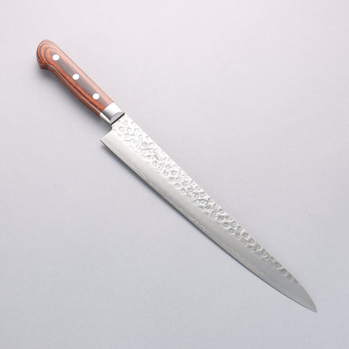Seisuke Swedish Steel-stn Hammered Sujihiki 270mm Mahogany Handle - Japannywholesale