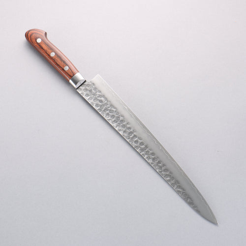 Seisuke Swedish Steel-stn Hammered Sujihiki 270mm Mahogany Handle - Japannywholesale