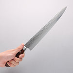Seisuke Swedish Steel-stn Hammered Sujihiki 270mm Mahogany Handle - Japannywholesale