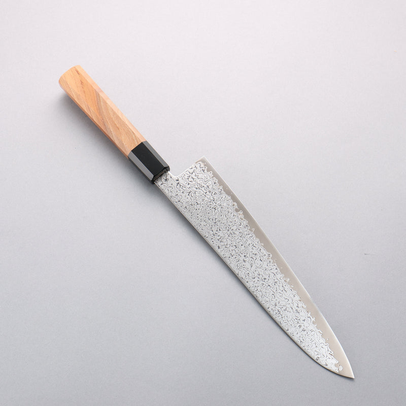 Seisuke VG10 Damascus Migaki Finished Gyuto 240mm Keyaki (Japanese Elm) Handle - Japannywholesale