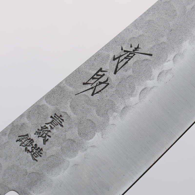 Seisuke Blue Steel No.2 Nashiji Hammered Gyuto 200mm Black Pakka wood Handle - Japannywholesale