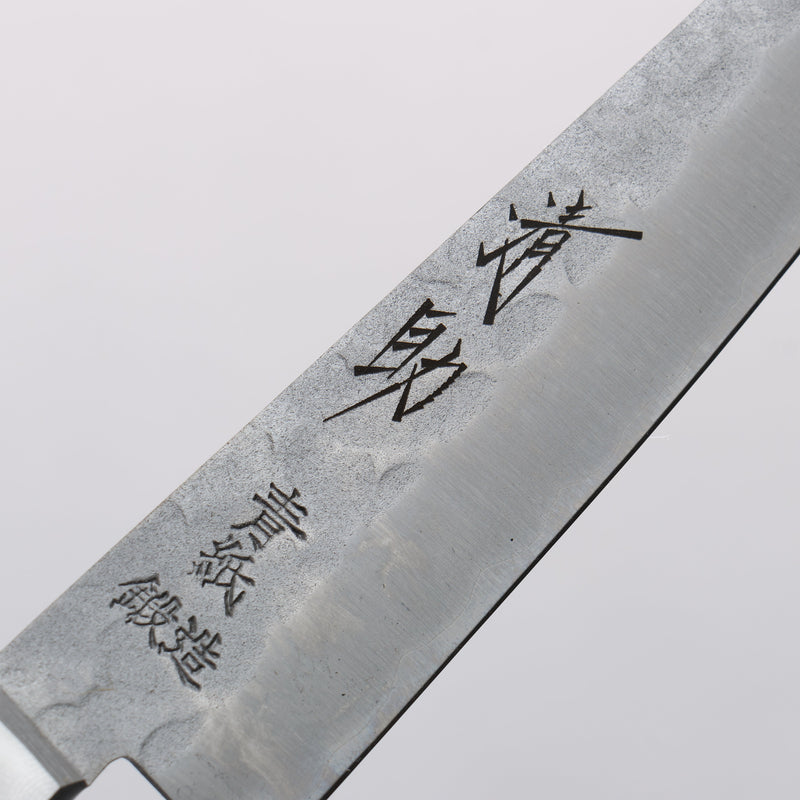 Seisuke Blue Steel No.2 Nashiji Hammered Petty-Utility 135mm Black Pakka wood Handle - Japannywholesale