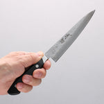 Seisuke Blue Steel No.2 Nashiji Hammered Petty-Utility 135mm Black Pakka wood Handle - Japannywholesale
