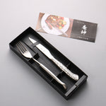 Seisuke Stainless Steel Steak Knife & Fork Set 80mm Stainless Handle Ryujin - Japannywholesale
