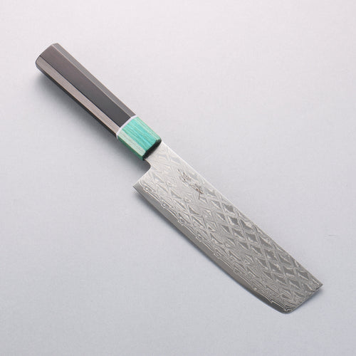 Seisuke AUS10 Mirror Crossed Usuba 160mm Black Pakka wood(ferrule: Green Pakka wood) Handle - Japannywholesale