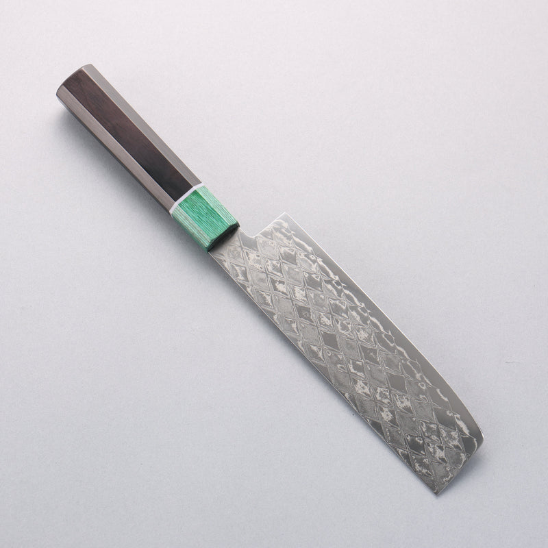 Seisuke AUS10 Mirror Crossed Usuba 160mm Black Pakka wood(ferrule: Green Pakka wood) Handle - Japannywholesale