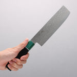 Seisuke AUS10 Mirror Crossed Usuba 160mm Black Pakka wood(ferrule: Green Pakka wood) Handle - Japannywholesale