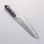 Seisuke Blue Steel Hammered Ribbed Santoku 180mm Black Pakka wood Handle - Japannywholesale