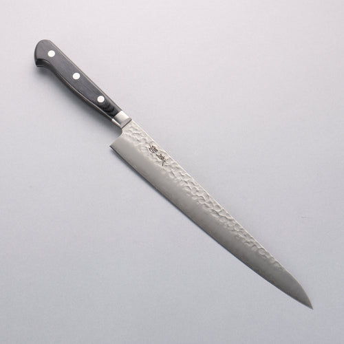 Seisuke AUS8 Hammered Sujihiki 240mm Black Pakka wood Handle - Japannywholesale