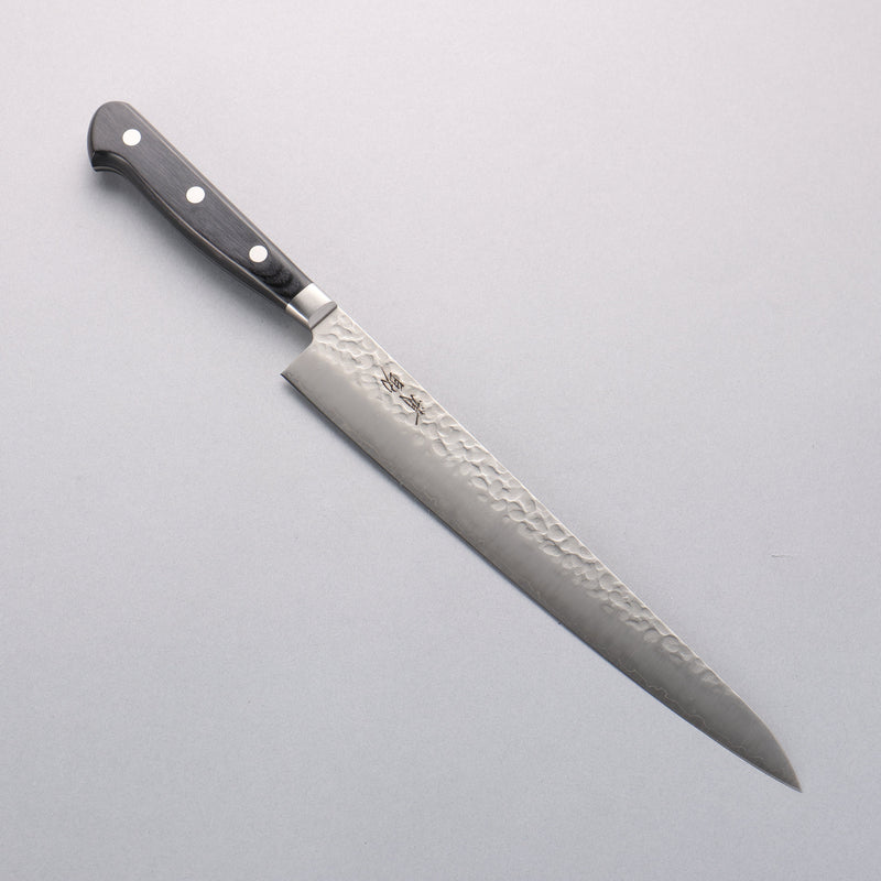 Seisuke AUS8 Hammered Sujihiki 240mm Black Pakka wood Handle - Japannywholesale