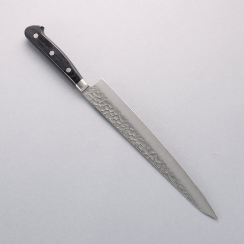 Seisuke AUS8 Hammered Sujihiki 240mm Black Pakka wood Handle - Japannywholesale