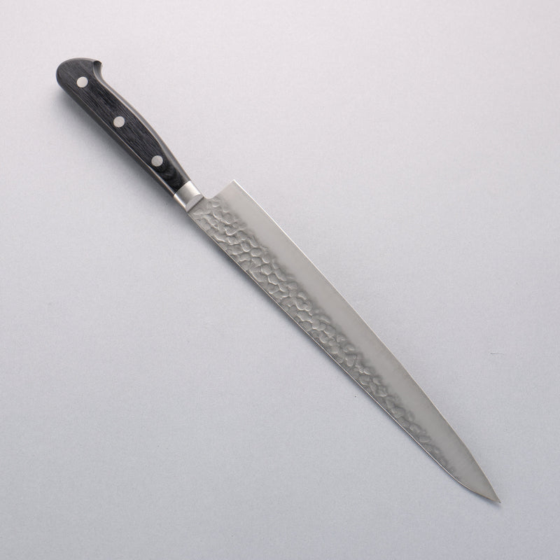 Seisuke AUS8 Hammered Sujihiki 240mm Black Pakka wood Handle - Japannywholesale