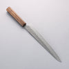 Seisuke Stainless Steel 440C Hammered Damascus Sujihiki 240mm Oak Handle - Japannywholesale